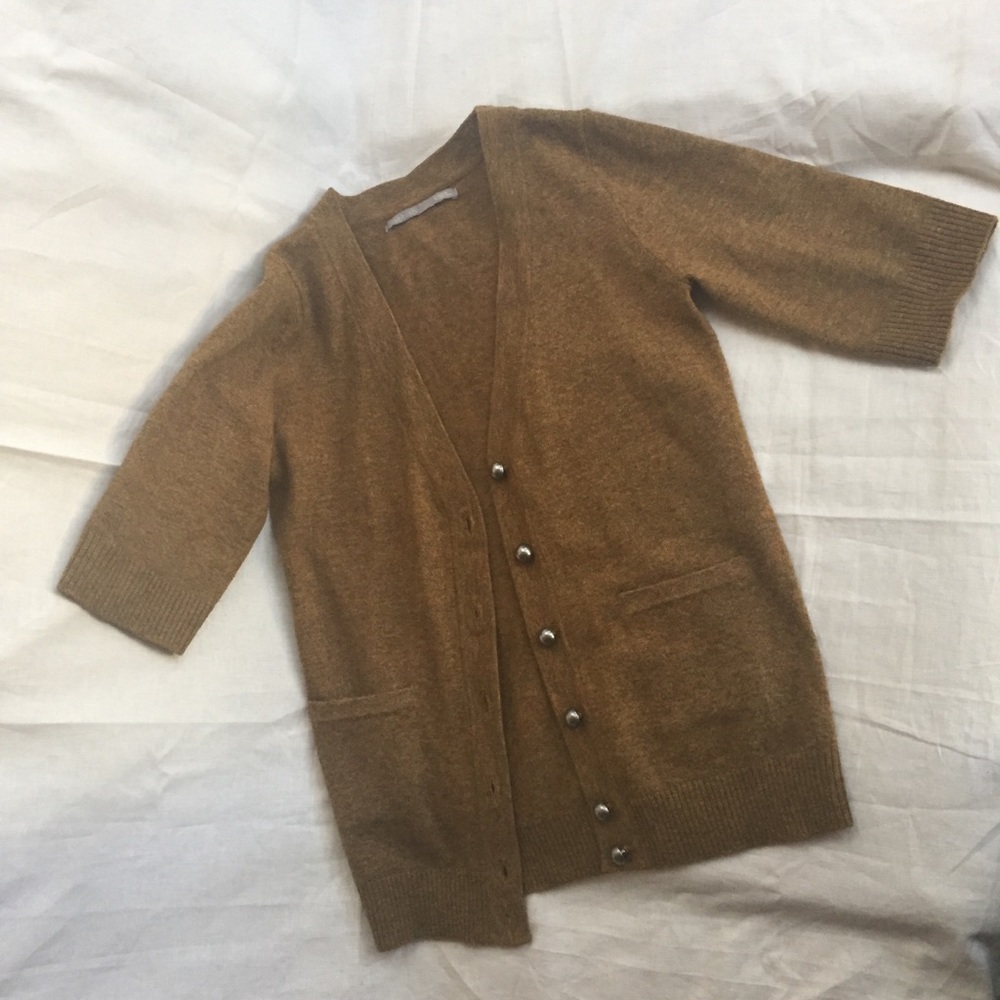 Mustard Short Sleeve Cardigan